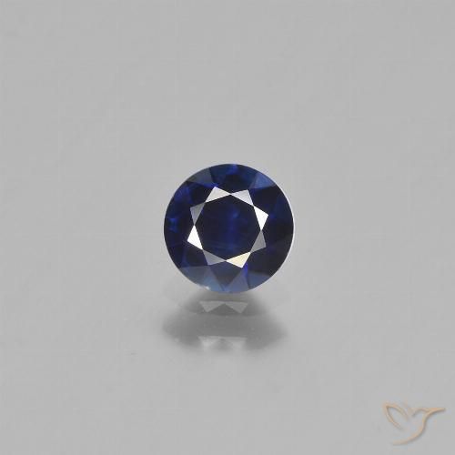 0.66ct Naturale Blu scuro Zaffiro, Rotondo, VS