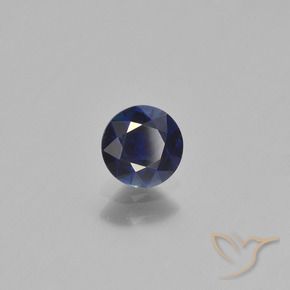 Zaffiro Blu scuro naturale da 0.66 ct, Rotondo, VS