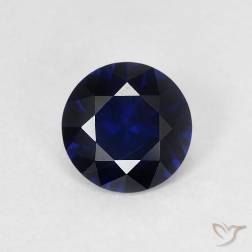 Zaffiro Azzurro crepuscolare naturale da 0.75 ct, Rotondo, VVS-VS