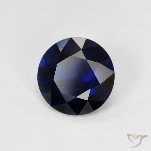 Zaffiro Azzurro crepuscolare naturale da 0.75 ct, Rotondo, VVS-VS