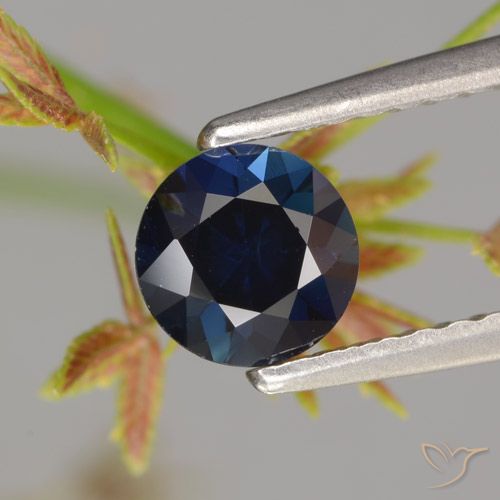 Pietra preziosa di zaffiro blu da 0,66 carati, Taglio brillante Zaffiro sciolto dal Madagascar, Gemma naturale, 5,1 mm, Photo A