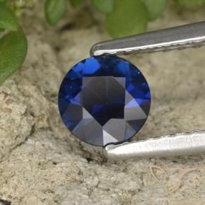 Zaffiro Blu scuro naturale da 0.63 ct, Rotondo, VVS