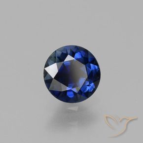 Zaffiro Blu scuro naturale da 0.78 ct, Rotondo, VVS