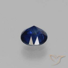 Zaffiro Blu scuro naturale da 0.78 ct, Rotondo, VVS