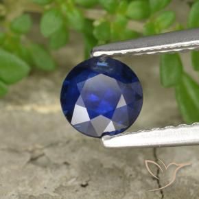 Zaffiro Blu scuro naturale da 0.55 ct, Rotondo, VS