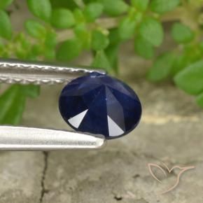 Zaffiro Blu scuro naturale da 0.55 ct, Rotondo, VS