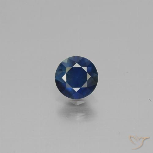 0.62ct Naturale Blu scuro Zaffiro, Rotondo, VS