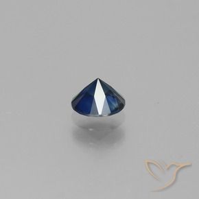 Zaffiro Blu scuro naturale da 0.62 ct, Rotondo, VS