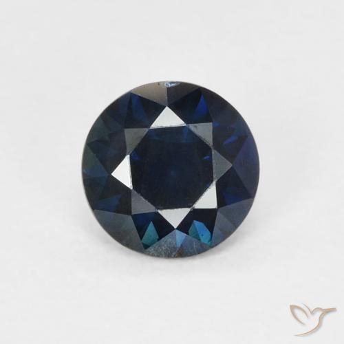 Zaffiro Blu notte naturale da 0.65 ct, Rotondo, VVS-VS