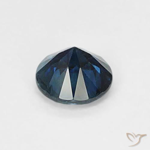 Zaffiro Blu notte naturale da 0.65 ct, Rotondo, VVS-VS