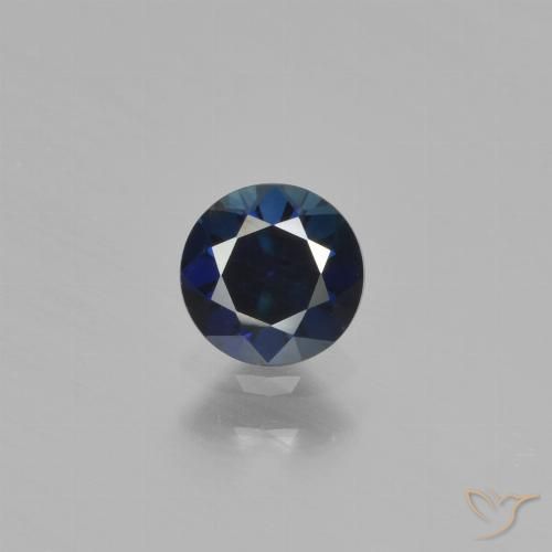 Zaffiro Azzurro crepuscolare naturale da 0.55 ct, Rotondo, VVS-VS