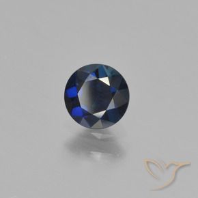 Zaffiro Azzurro crepuscolare naturale da 0.55 ct, Rotondo, VVS-VS
