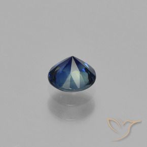 Zaffiro Blu scuro naturale da 0.54 ct, Rotondo, VVS-VS
