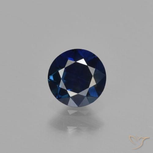 Zaffiro Blu navy naturale da 0.55 ct, Rotondo, VVS-VS