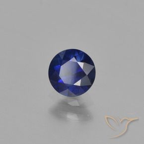 Zaffiro Azzurro crepuscolare naturale da 0.56 ct, Rotondo, VS