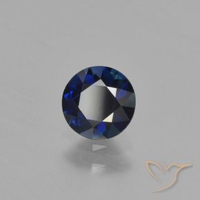 Zaffiro Blu scuro naturale da 0.76 ct, Rotondo, VVS-VS