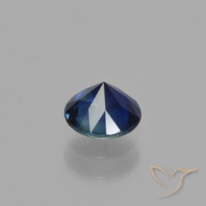 Zaffiro Blu scuro naturale da 0.76 ct, Rotondo, VVS-VS