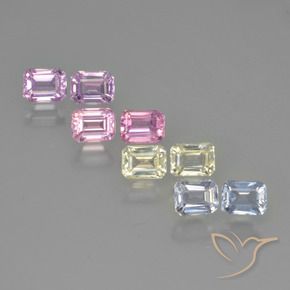 Gemme di Zaffiro Multicolore naturale da 2.25 ct, Ottagonale / Taglio smeraldo, VS