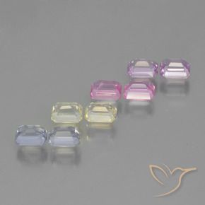 Gemme di Zaffiro Multicolore naturale da 2.25 ct, Ottagonale / Taglio smeraldo, VS