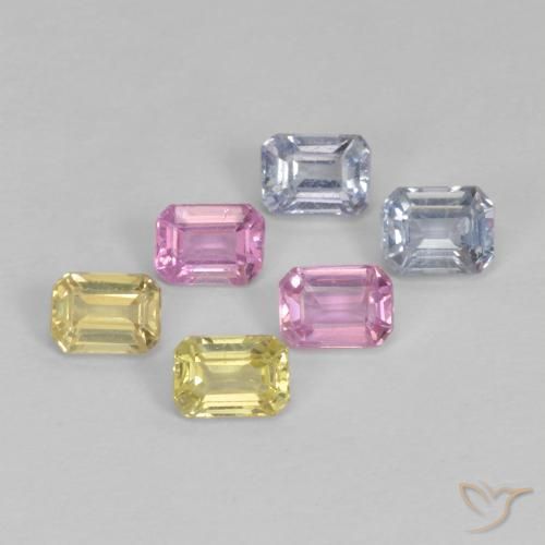 1.81ctw Naturale Multicolore Zaffiro, Taglio smeraldo, VS