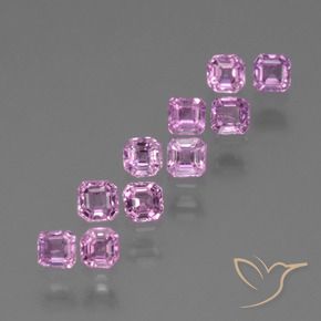 Gemme di Zaffiro Rosa porpora chiaro reale naturale da 1.56 ct, Ottagonale / Taglio smeraldo, VS