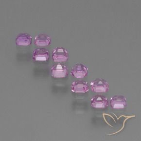 Gemme di Zaffiro Rosa porpora chiaro reale naturale da 1.56 ct, Ottagonale / Taglio smeraldo, VS
