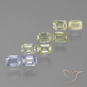 Gemme di Zaffiro Multicolore naturale da 2.23 ct, Taglio smeraldo, VS