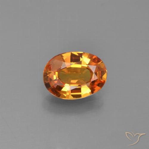 1.15ct Naturale Arancione scuro Zaffiro, Ovale, VS