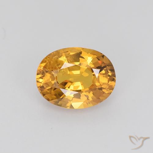 1.53ct Naturale Arancio Scuro-Oro Zaffiro, Ovale, VS