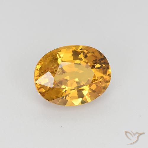 Zaffiro Arancio Scuro-Oro naturale da 1.53 ct, Ovale, VS