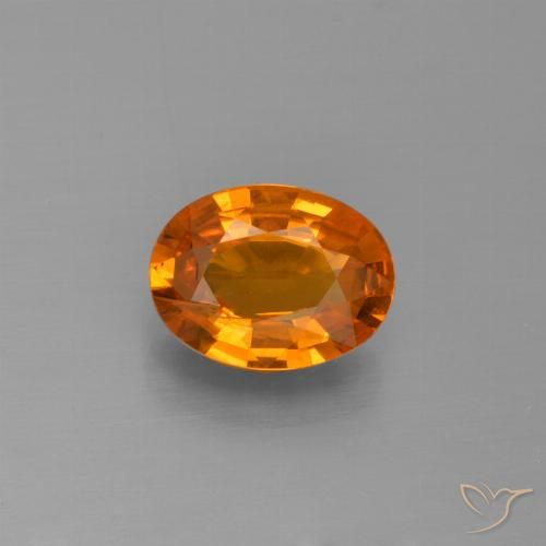 1.33ct Naturale Arancione brillante Zaffiro, Ovale, VS-SI