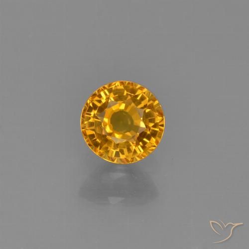 0.59ct Naturale Arancio Scuro-Oro Zaffiro, Rotondo, VVS