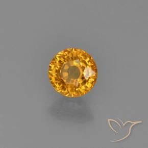 Zaffiro Arancio Scuro-Oro naturale da 0.59 ct, Rotondo, VVS
