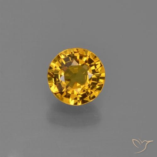0.76ct Naturale Albicocca Arancia Zaffiro, Rotondo, VVS