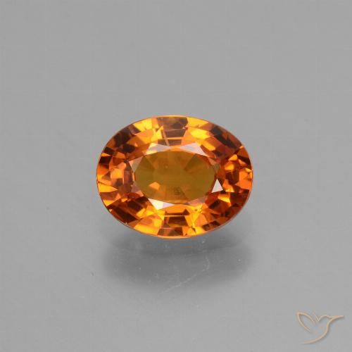 1.61ct Naturale Arancione scuro Zaffiro, Ovale, VS
