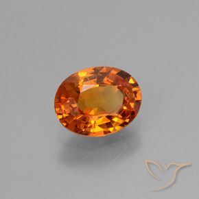 Zaffiro Arancione scuro naturale da 1.61 ct, Ovale, VS