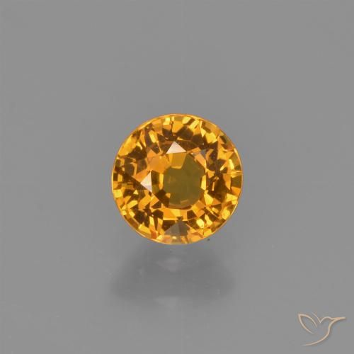 0.63ct Naturale Albicocca Arancia Zaffiro, Rotondo, VVS-VS