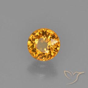 Zaffiro Albicocca Arancia naturale da 0.63 ct, Rotondo, VVS-VS
