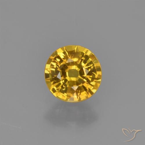 0.67ct Naturale Dorato Zaffiro, Rotondo, VVS-VS