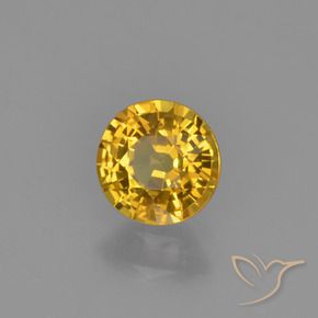 Zaffiro Dorato naturale da 0.67 ct, Rotondo, VVS-VS