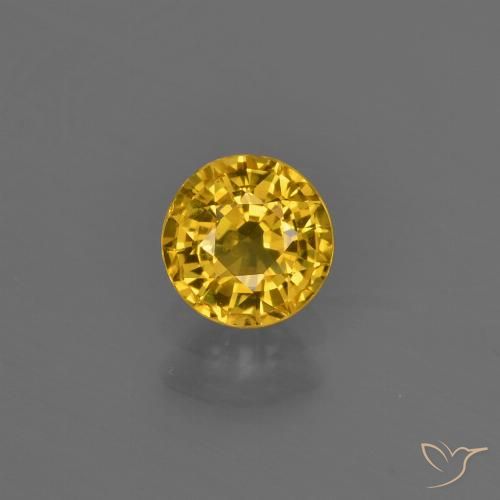 Zaffiro Dorato naturale da 0.67 ct, Rotondo, VVS