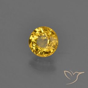 Zaffiro Dorato naturale da 0.67 ct, Rotondo, VVS