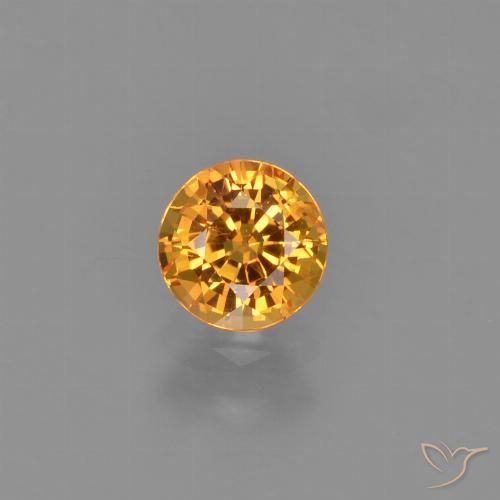 0.67ct Naturale Arancio Intenso Zaffiro, Rotondo, VVS
