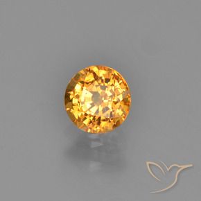 Zaffiro Arancio Intenso naturale da 0.67 ct, Rotondo, VVS