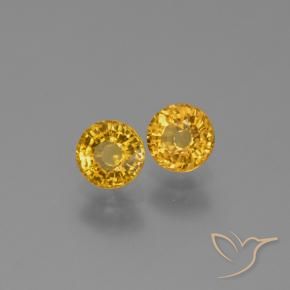 Gemme di Zaffiro Dorato medio naturale da 1.29 ct, Rotondo, VVS-VS