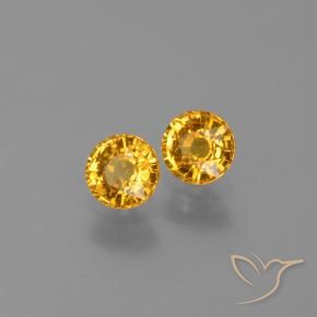 Gemme di Zaffiro Dorato scuro naturale da 1.19 ct, Rotondo, VVS-VS