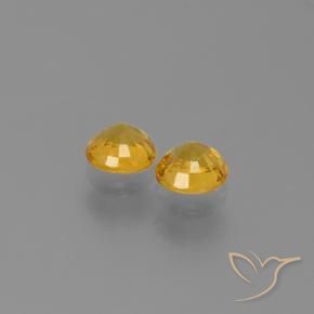 Gemme di Zaffiro Dorato scuro naturale da 1.19 ct, Rotondo, VVS-VS