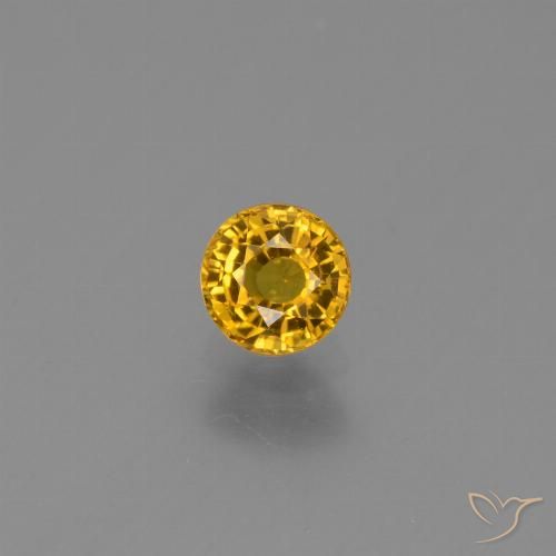 Zaffiro Dorato medio naturale da 0.68 ct, Rotondo, VVS-VS