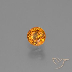 Zaffiro Arancio Intenso naturale da 0.67 ct, Rotondo, VVS-VS