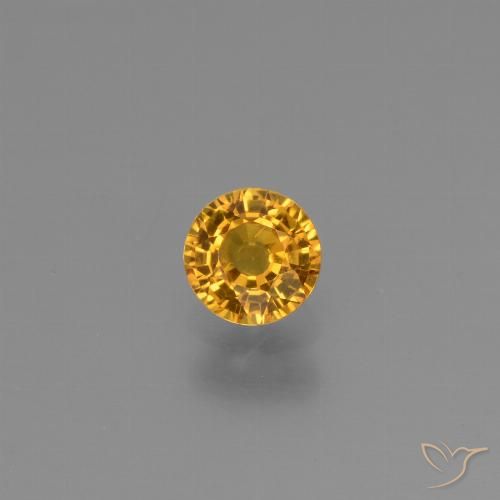 0.61ct Naturale Arancio-Oro Zaffiro, Rotondo, VVS-VS
